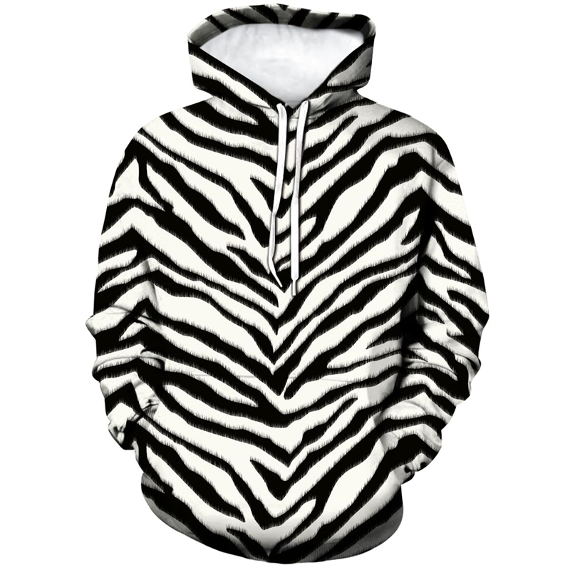 Graphic Hoodie Streetwear - Men's Fashion Leopard Zebra 3D Print