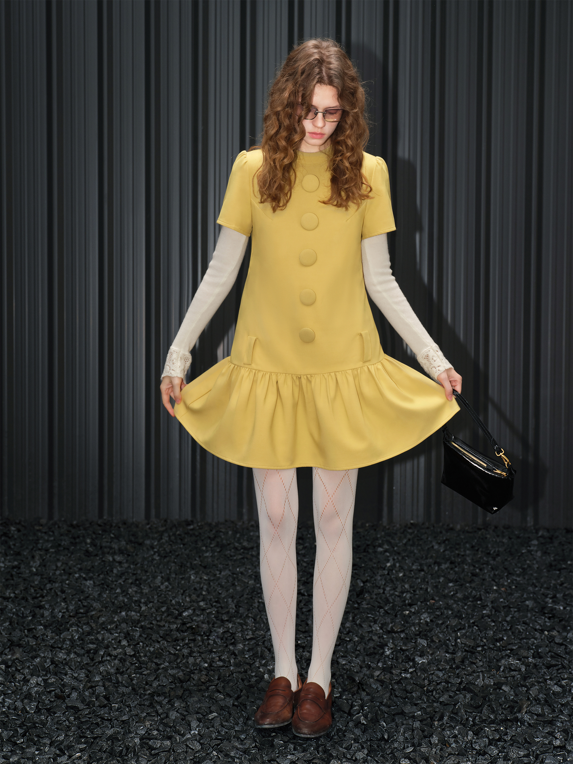 Quirky Street Fashion - Elegant Quirky Stand Collar Dress Women's