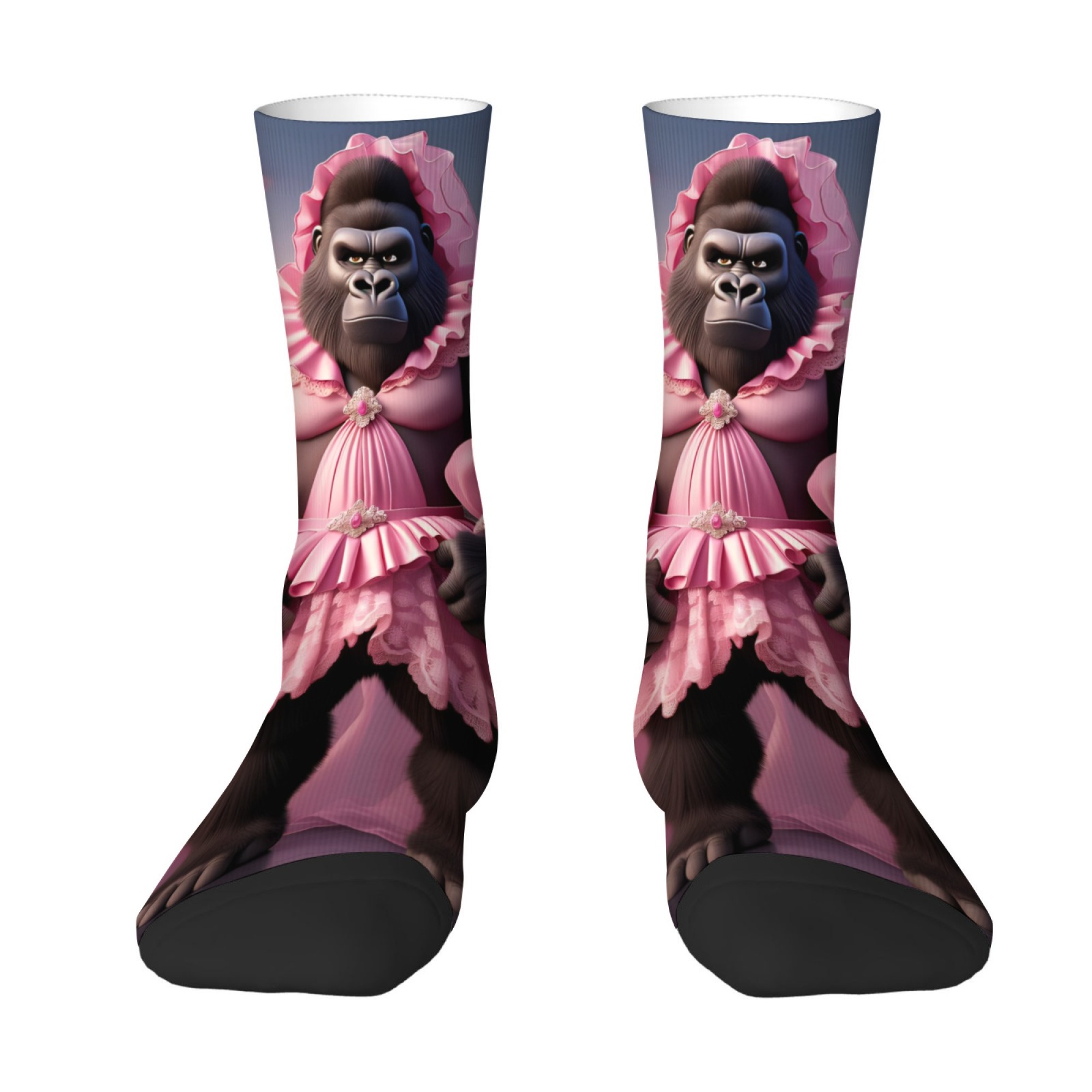 Quirky Street Fashion - Pink Skirt with Gorilla-themed Quirky Men's
