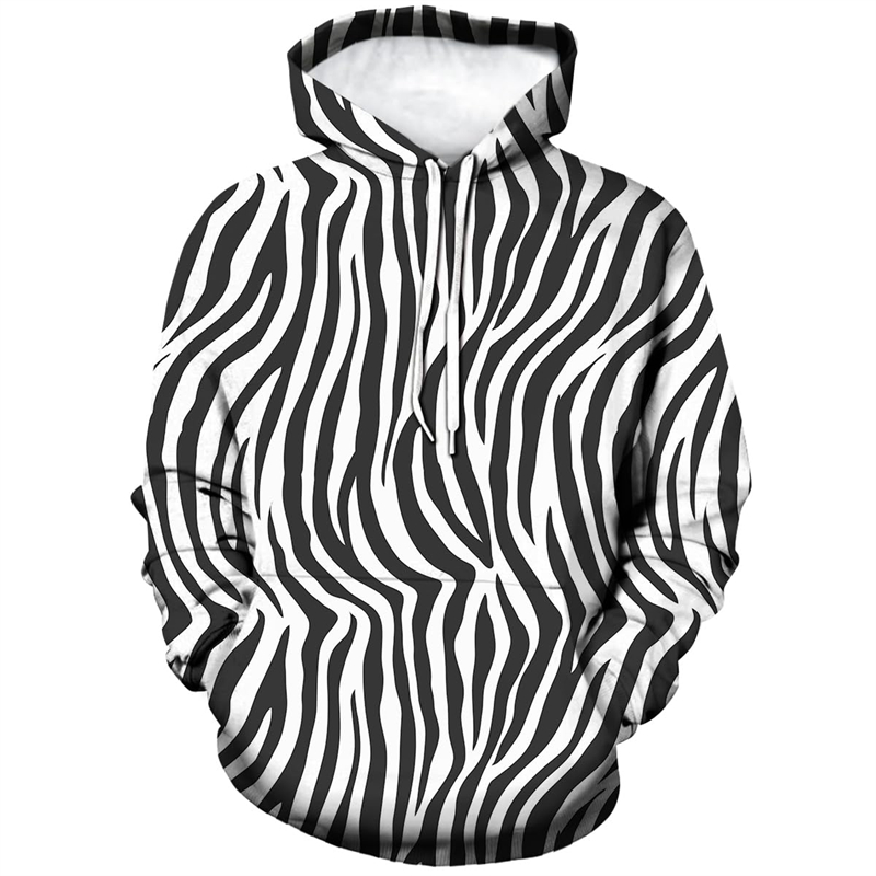 Men's Fashion Leopard Zebra 3D - مراجعة Graphic Hoodie Streetwear وسعره