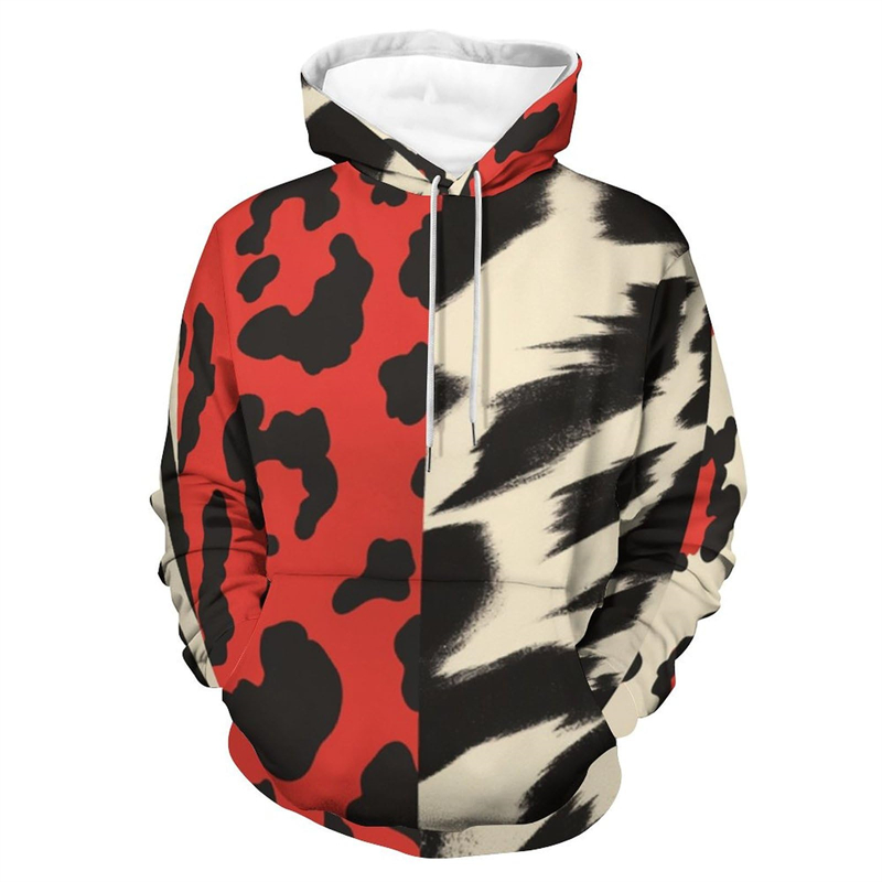 Men's Fashion Leopard Zebra 3D - مراجعة Graphic Hoodie Streetwear وسعره