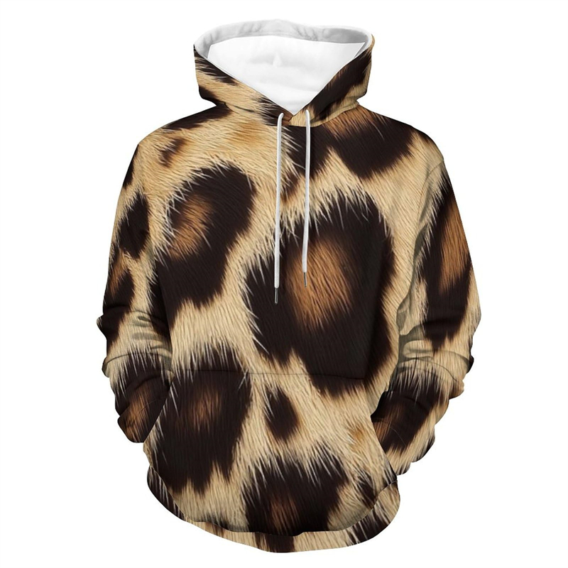 Men's Fashion Leopard Zebra 3D - مراجعة Graphic Hoodie Streetwear وسعره