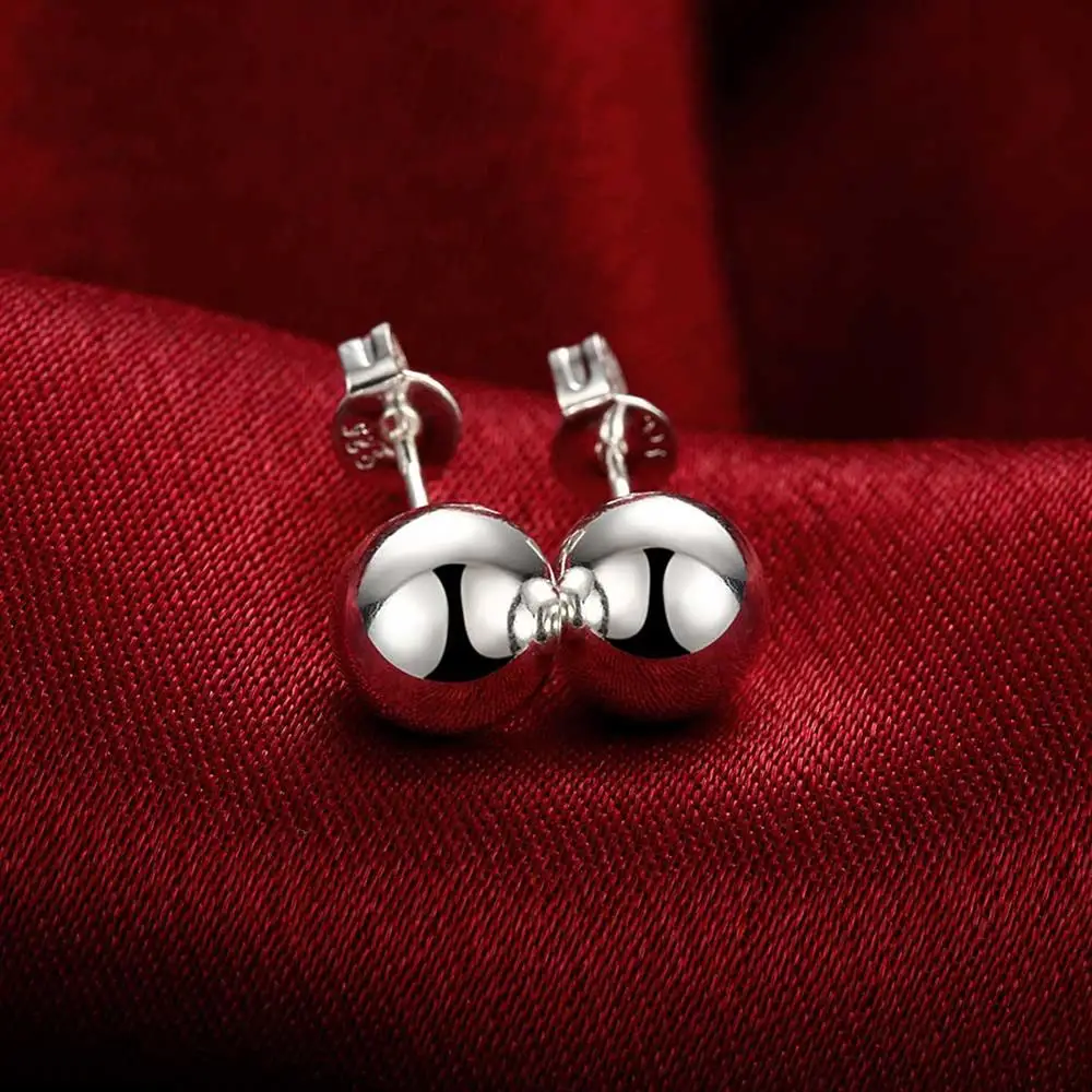925 Sterling Silver classic 8m - مراجعة Street Fashion Earrings وسعره