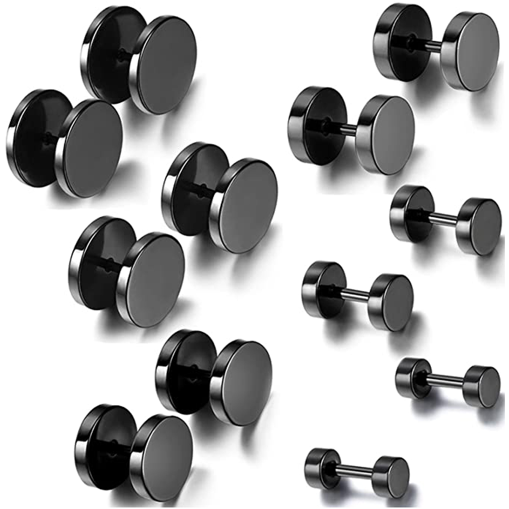 2 Piece Punk Stainless Steel S - مراجعة Street Fashion Earrings وسعره
