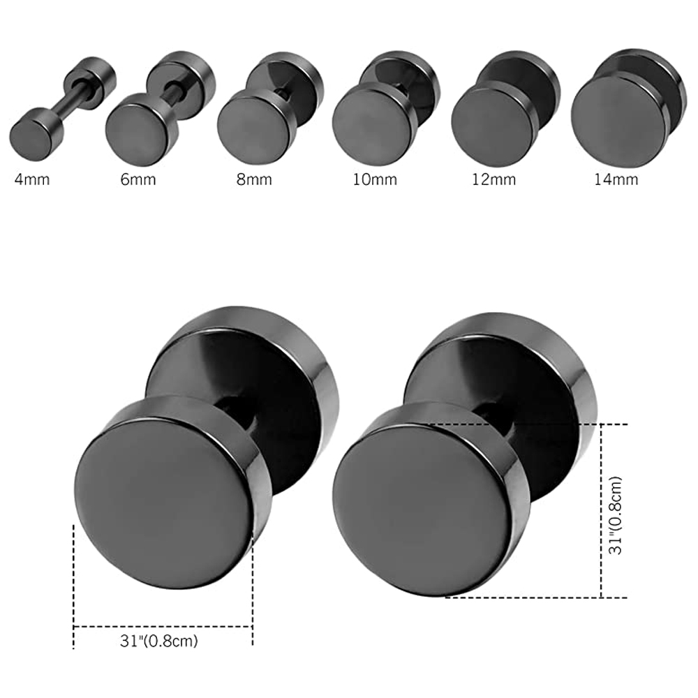 2 Piece Punk Stainless Steel S - مراجعة Street Fashion Earrings وسعره