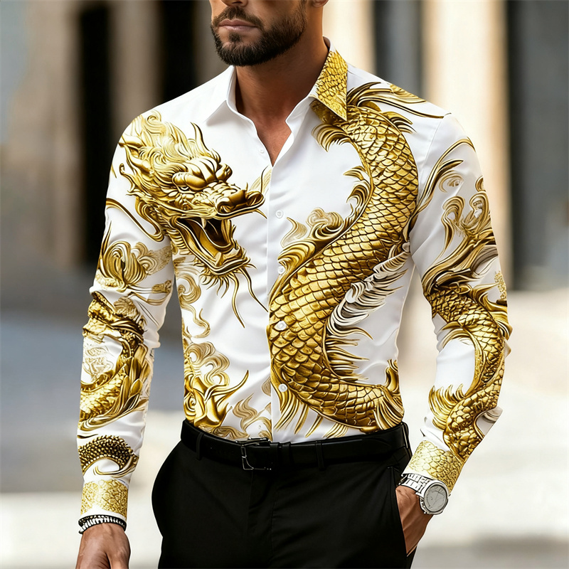 Men's shirt long sleeve shirt  - مراجعة Street Fashion In Chinese وسعره