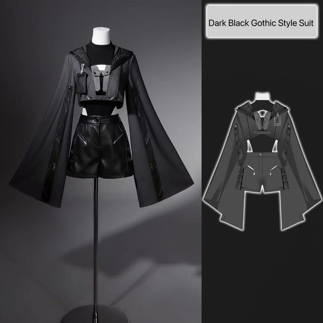 Dark Black Gothic Costume Wome - مراجعة Street Fashion In Chinese وسعره