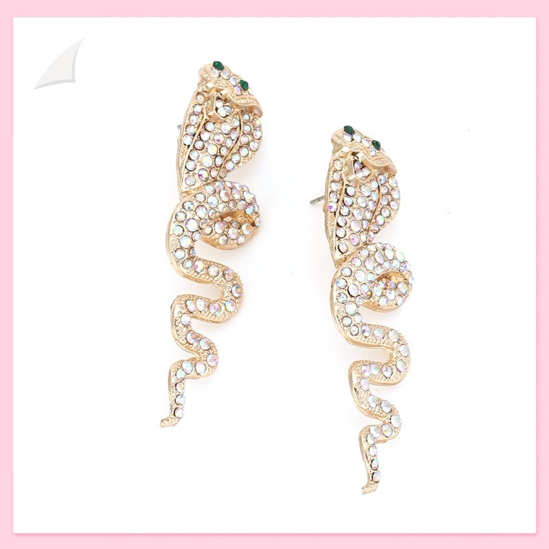 Fashion Colored Diamond Cobra  - مراجعة Street Fashion Earrings وسعره