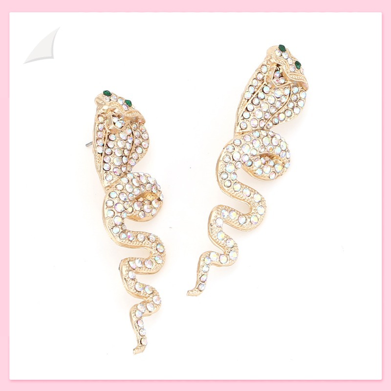 Fashion Colored Diamond Cobra  - مراجعة Street Fashion Earrings وسعره