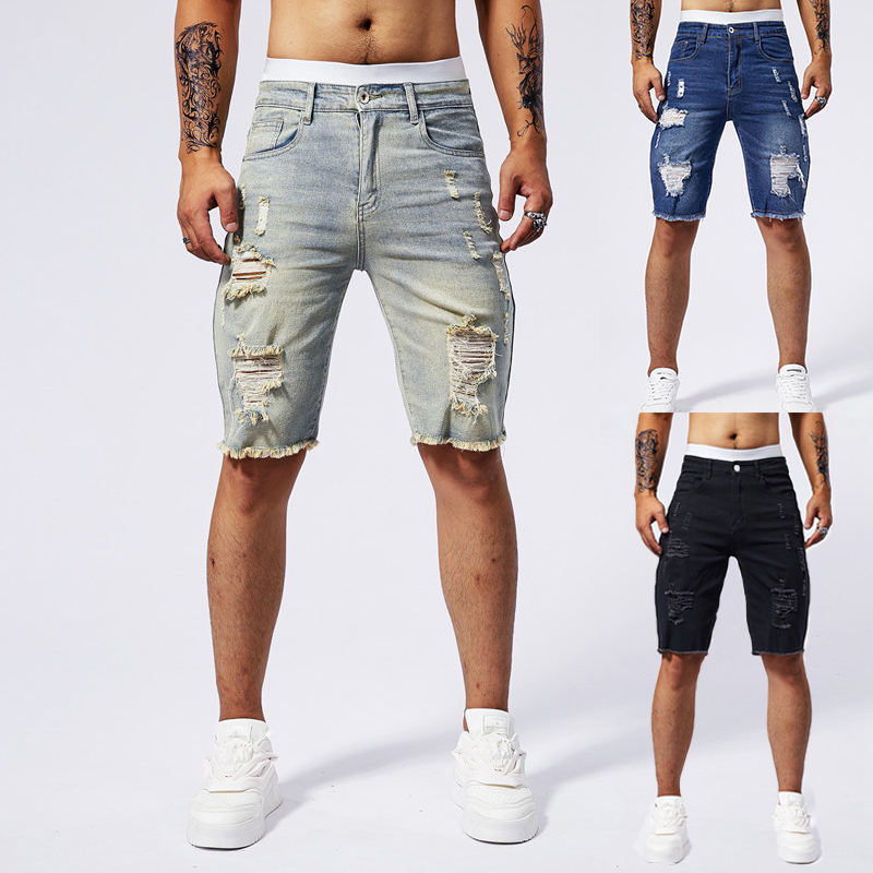 2025 Summer New Men's Ripped D - مراجعة Street Fashion Men 2025 وسعره