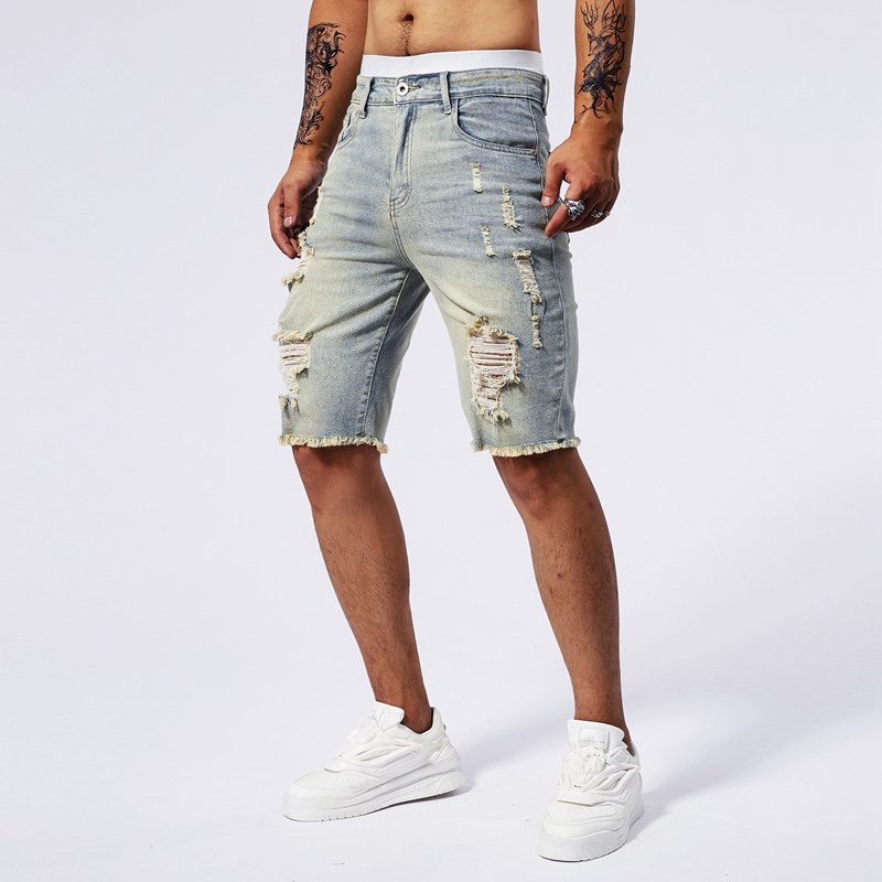 2025 Summer New Men's Ripped D - مراجعة Street Fashion Men 2025 وسعره