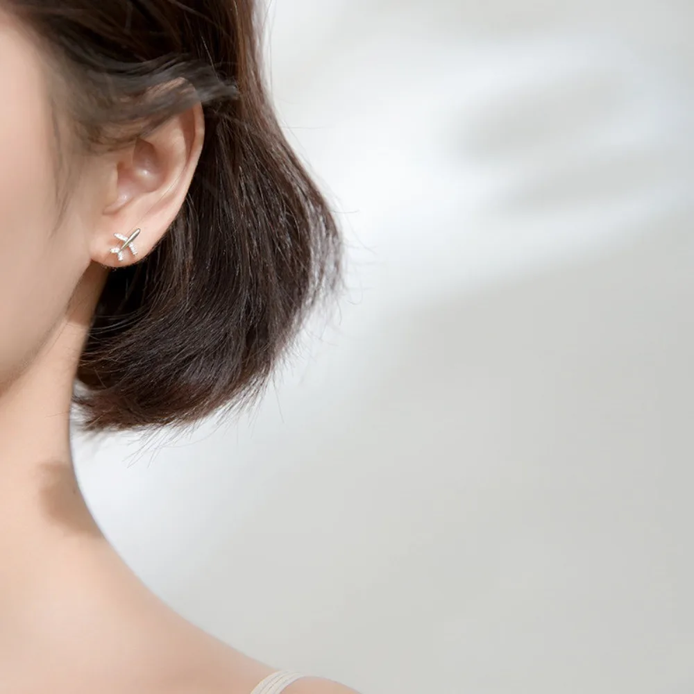 Simple Delicate Small Plane Ai - مراجعة Street Fashion Earrings وسعره
