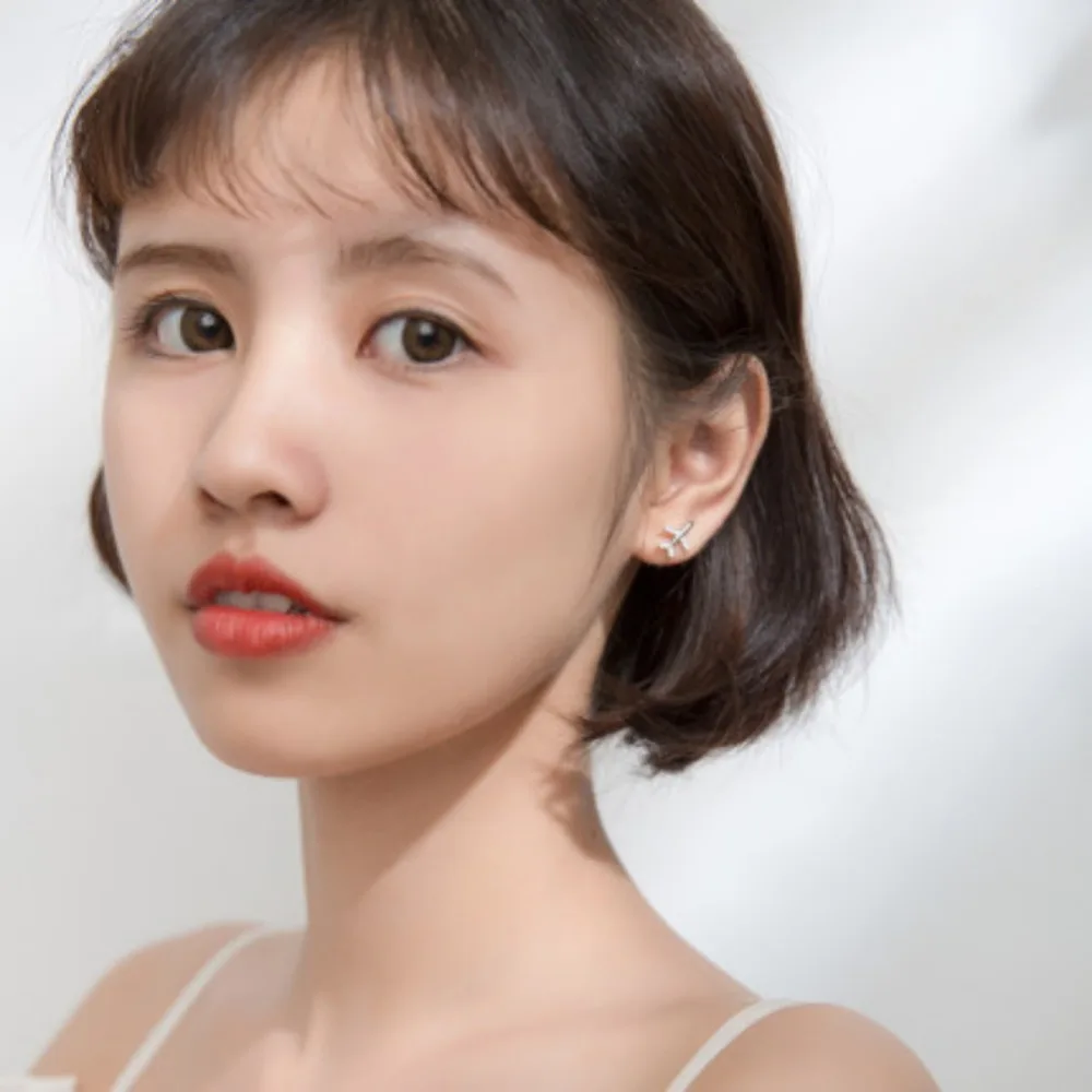 Simple Delicate Small Plane Ai - مراجعة Street Fashion Earrings وسعره