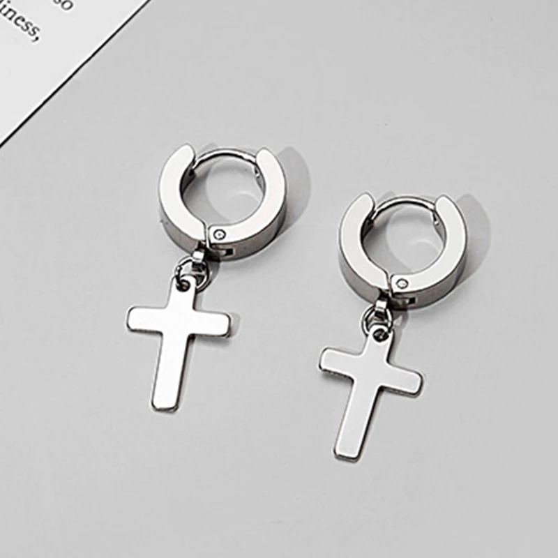 4 Pairs Punk Steel-color Stain - مراجعة Street Fashion Earrings وسعره