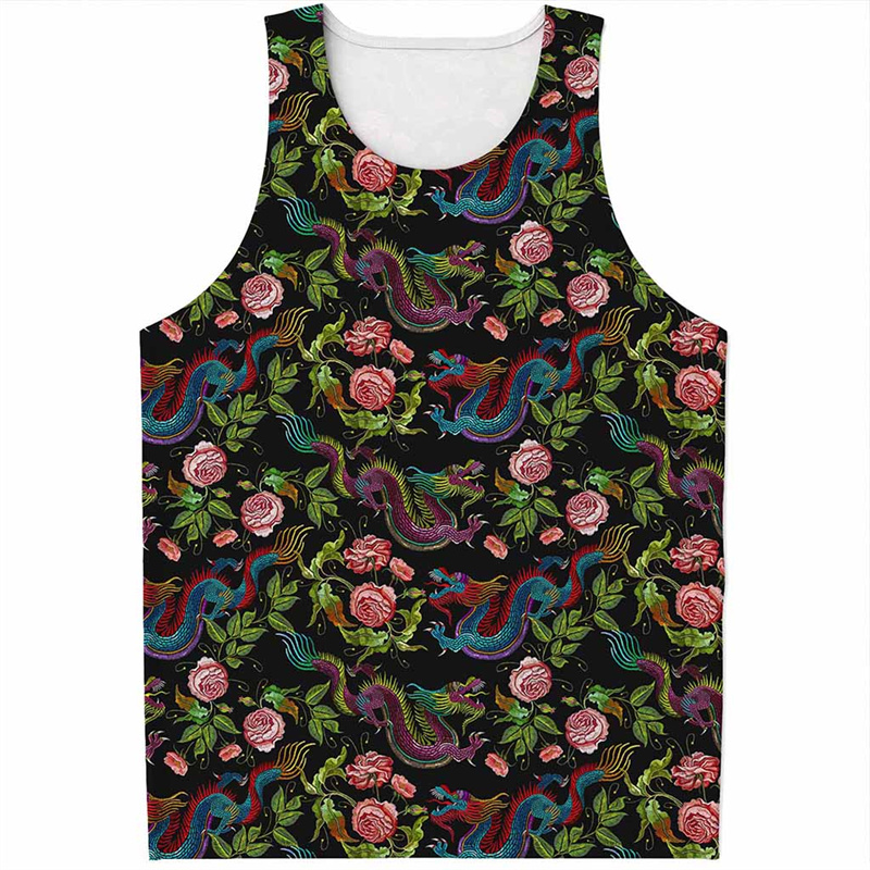Chinese Dragon Pattern Tank To - مراجعة Street Fashion In Chinese وسعره