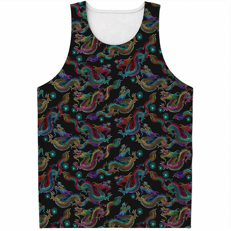 Chinese Dragon Pattern Tank To - مراجعة Street Fashion In Chinese وسعره