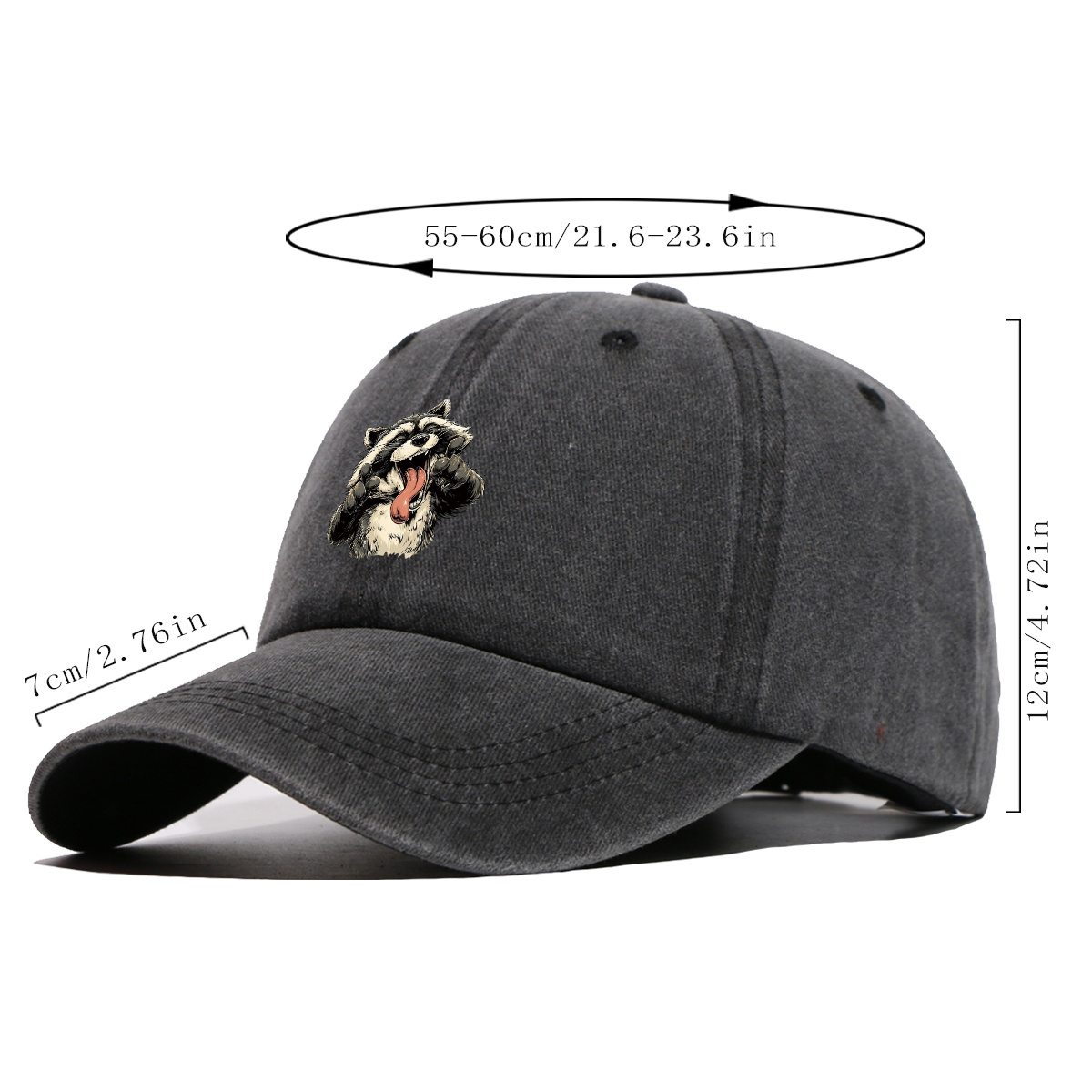 1pc Quirky Grinning Raccoon Pr - مراجعة Quirky Street Fashion وسعره