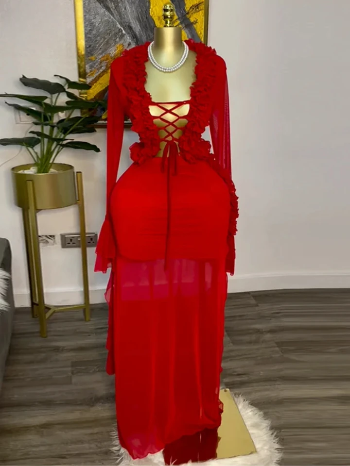 Fashion Women Set Mesh Full Sl - مراجعة Street Fashion Types وسعره