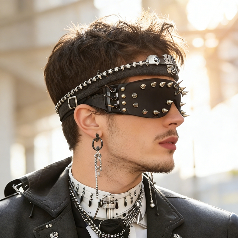 Hip-hop Punk Quirky Rivets Men - مراجعة Quirky Street Fashion وسعره