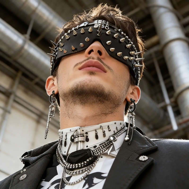 Hip-hop Punk Quirky Rivets Men - مراجعة Quirky Street Fashion وسعره