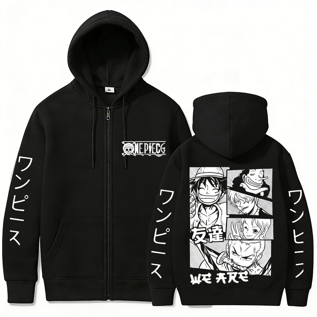 One Piece Anime Hoodie Zip Up  - مراجعة Graphic Hoodie Streetwear وسعره