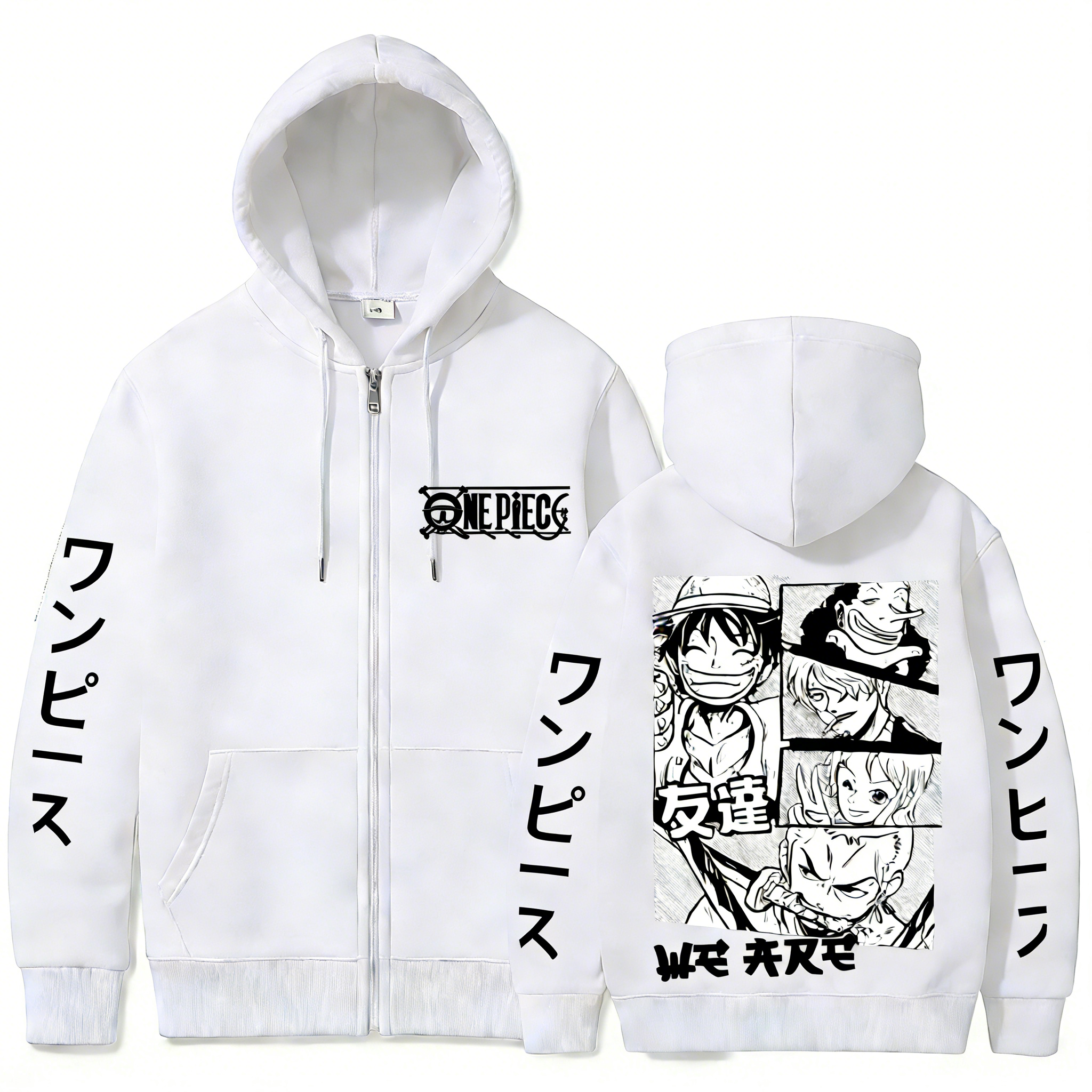 One Piece Anime Hoodie Zip Up  - مراجعة Graphic Hoodie Streetwear وسعره