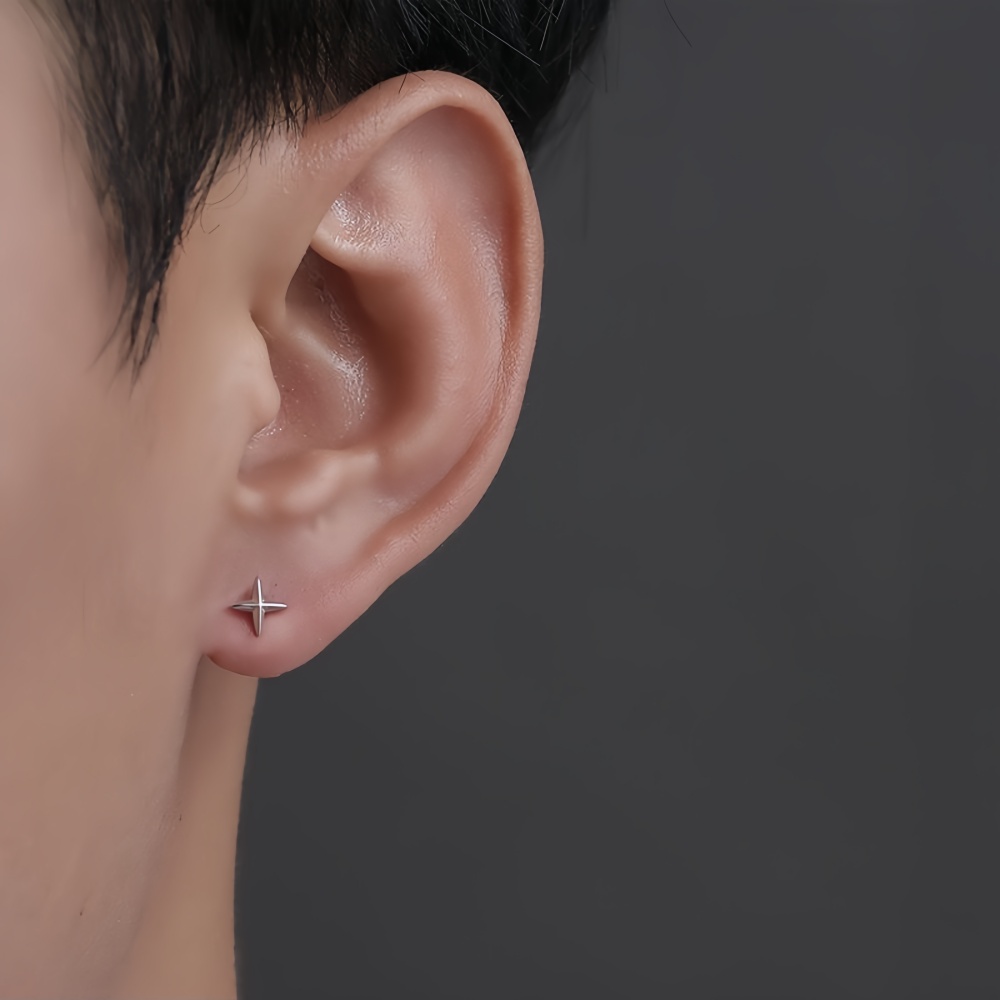 Simple Cross Stars Men Alloy S - مراجعة Street Fashion Earrings وسعره