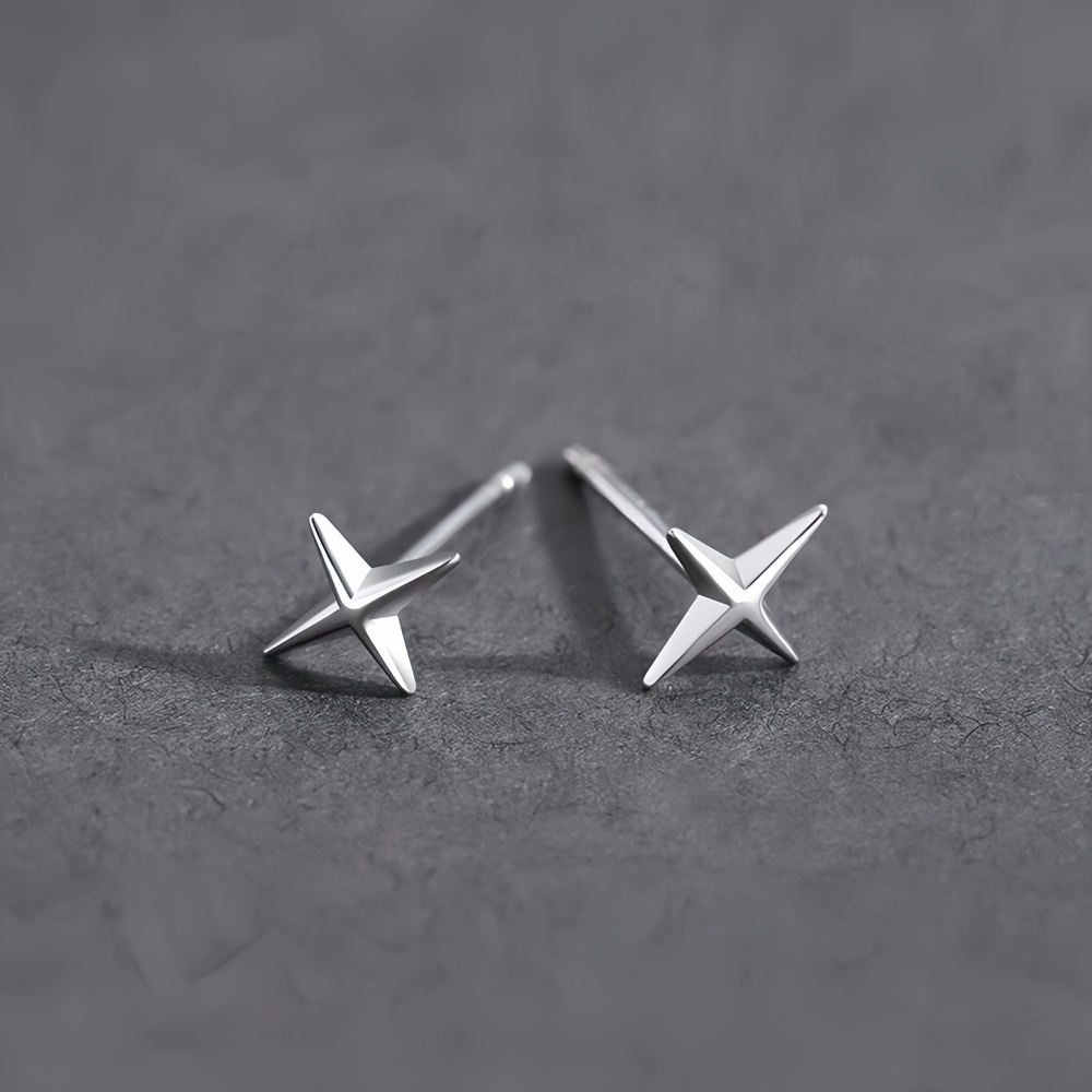 Simple Cross Stars Men Alloy S - مراجعة Street Fashion Earrings وسعره
