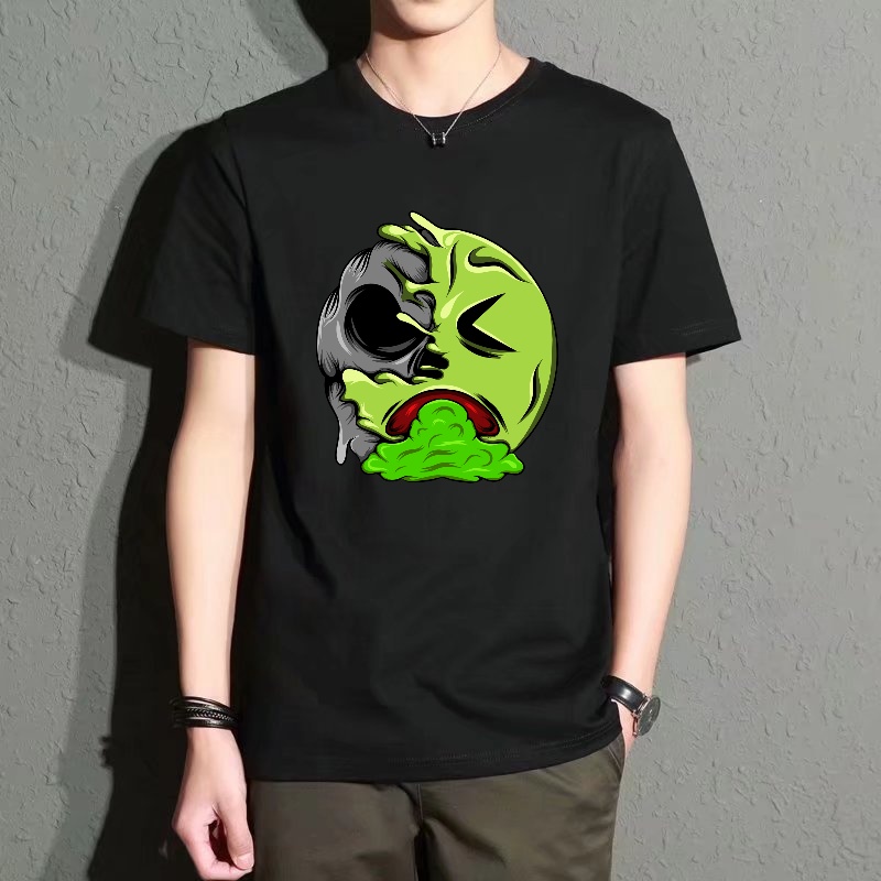 Men's Black Round-Neck Short-S - مراجعة Quirky Street Fashion وسعره