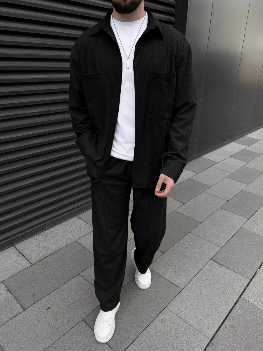 Men's corduroy two-piece outfi - مراجعة Street Fashion For Man وسعره