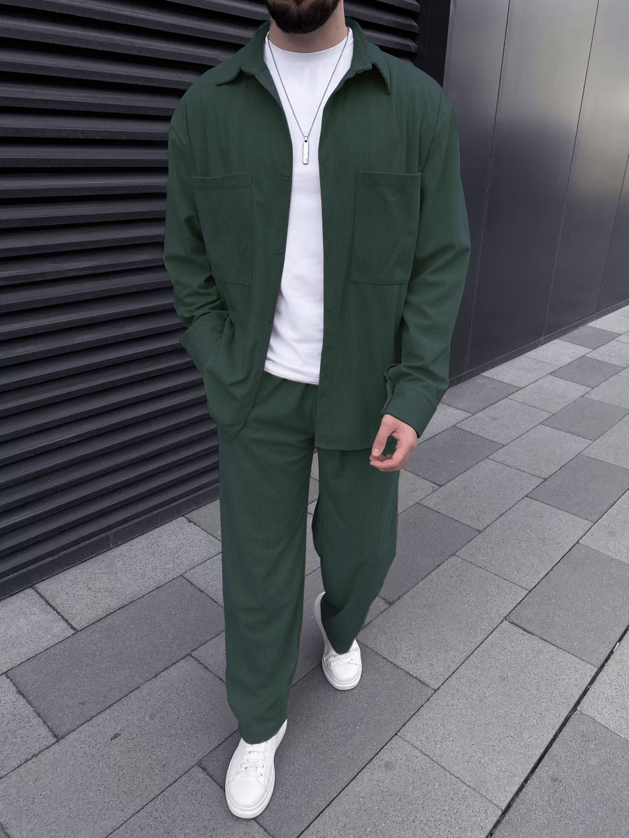 Men's corduroy two-piece outfi - مراجعة Street Fashion For Man وسعره