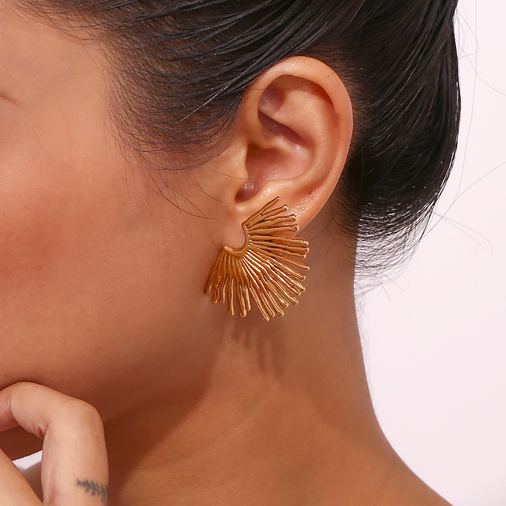 Street Exaggerated Ray Fan-sha - مراجعة Street Fashion Earrings وسعره