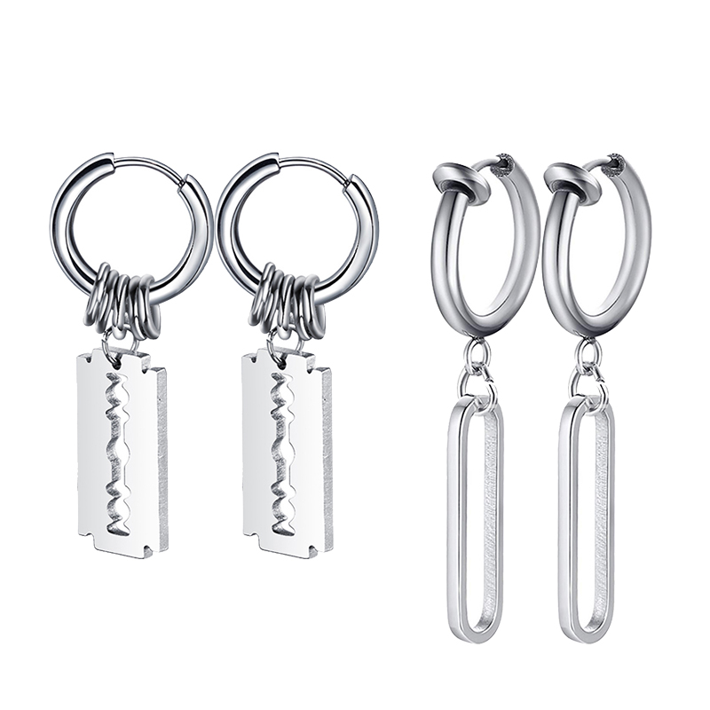 Fashion Stainless Steel Blade  - مراجعة Street Fashion Earrings وسعره