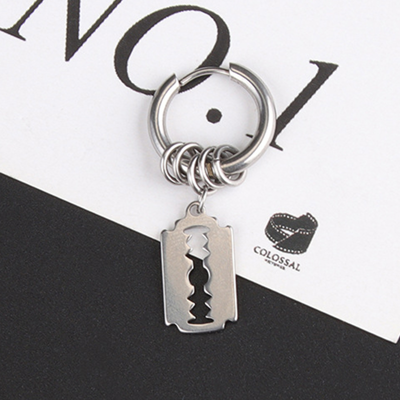 Fashion Stainless Steel Blade  - مراجعة Street Fashion Earrings وسعره