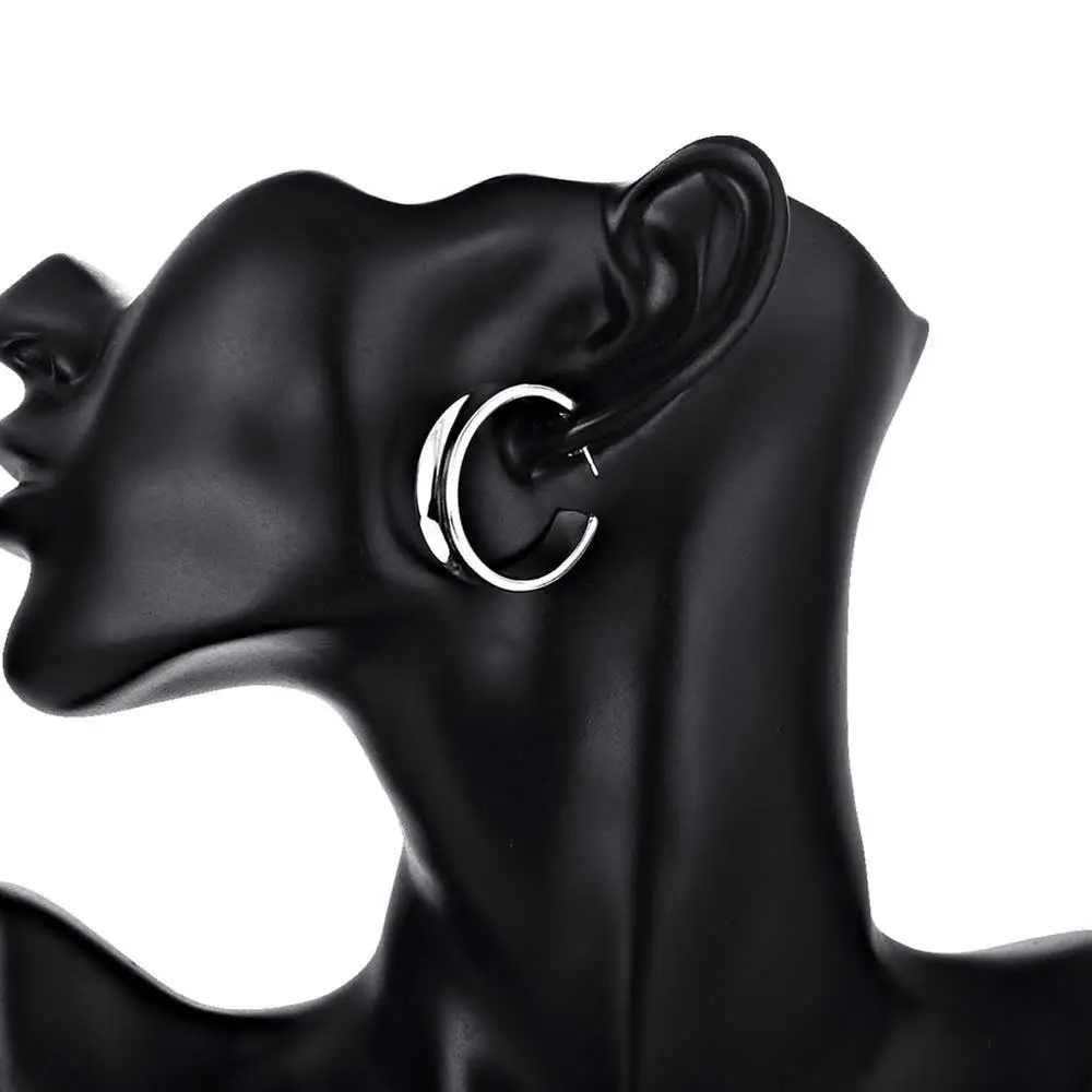925 Sterling Silver Beautiful  - مراجعة Street Fashion Earrings وسعره