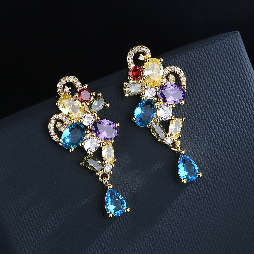 Fashion Kaleidoscope zircon Ea - مراجعة Street Fashion Earrings وسعره