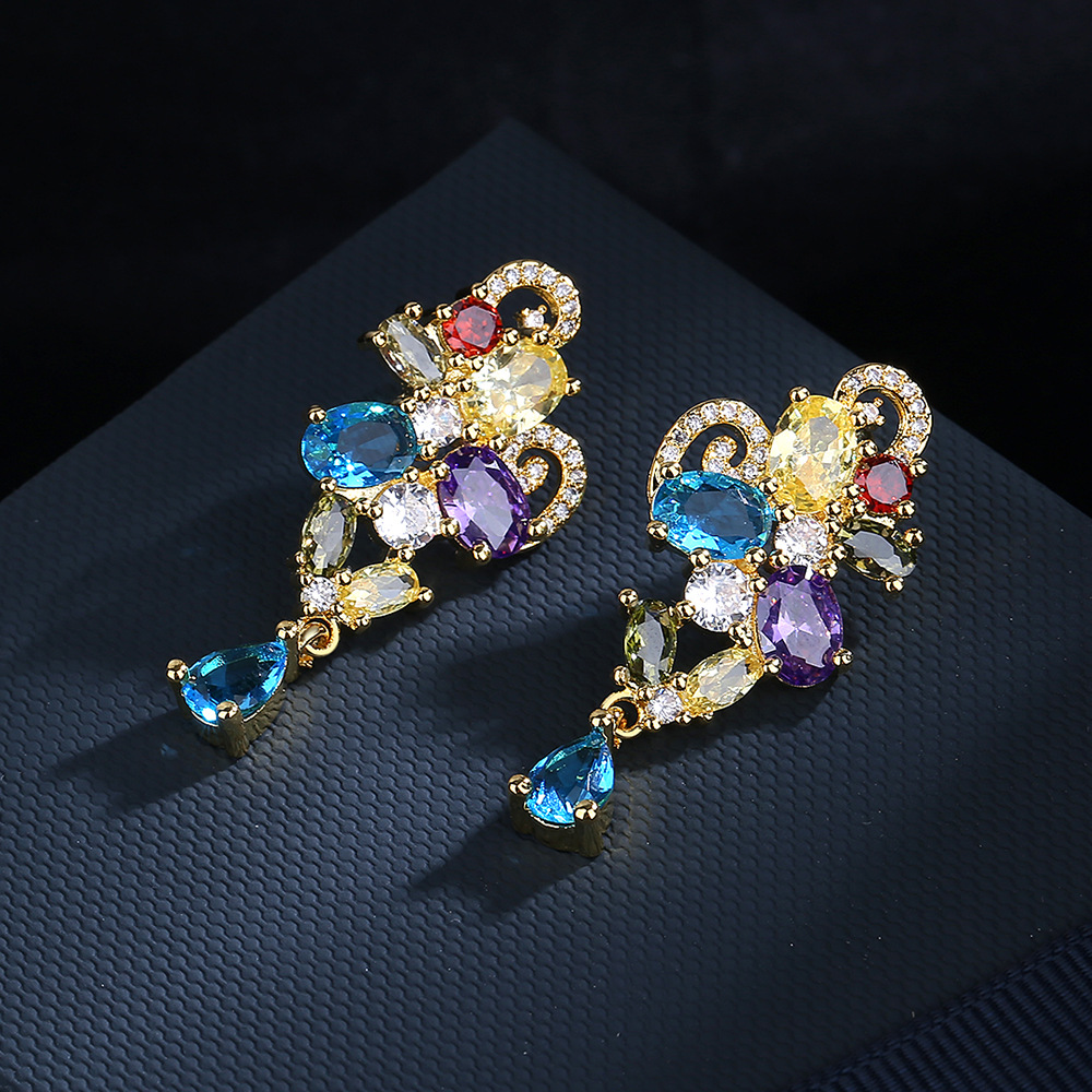 Fashion Kaleidoscope zircon Ea - مراجعة Street Fashion Earrings وسعره