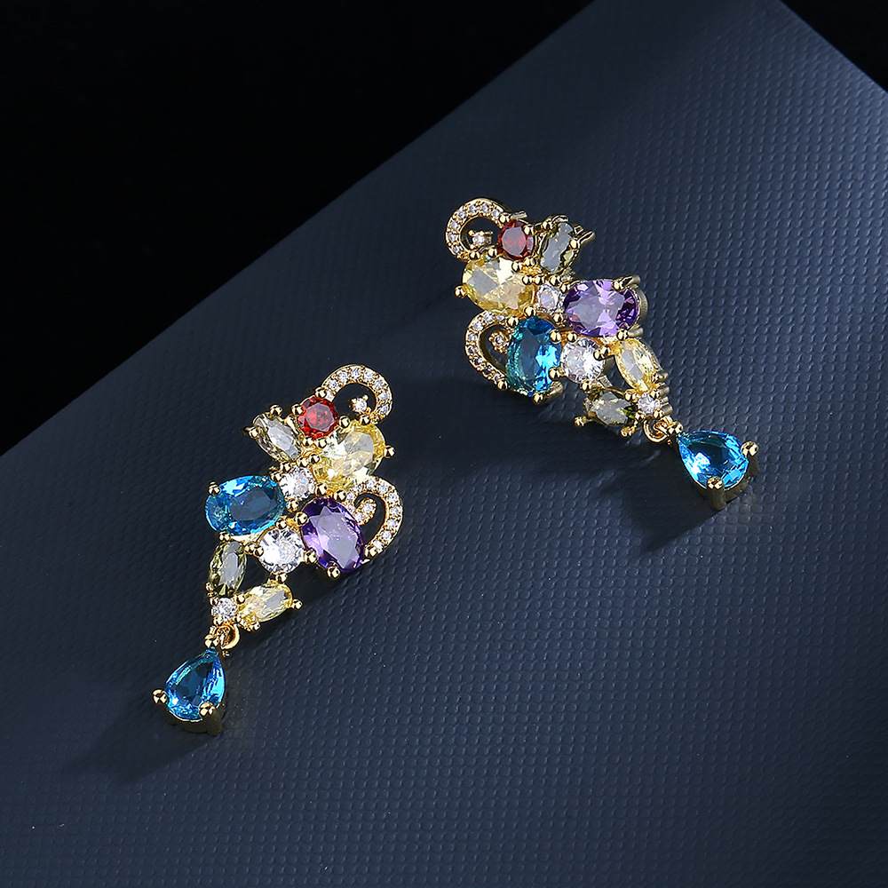 Fashion Kaleidoscope zircon Ea - مراجعة Street Fashion Earrings وسعره
