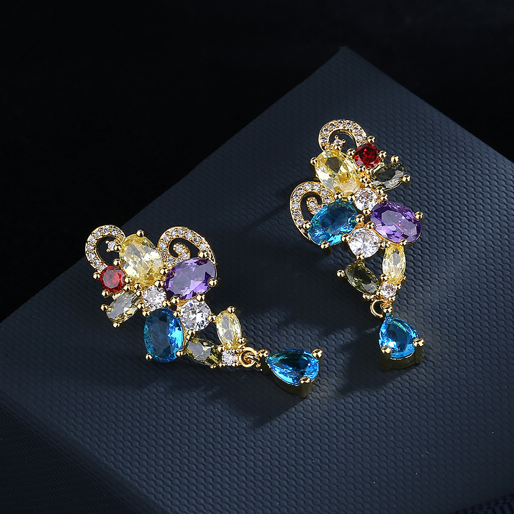 Fashion Kaleidoscope zircon Ea - مراجعة Street Fashion Earrings وسعره