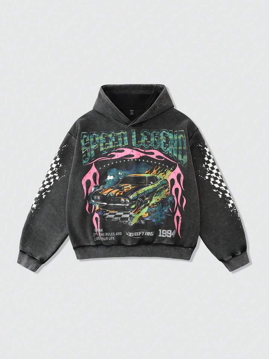 Men's Washed Vintage Graphic H - مراجعة Graphic Hoodie Streetwear وسعره