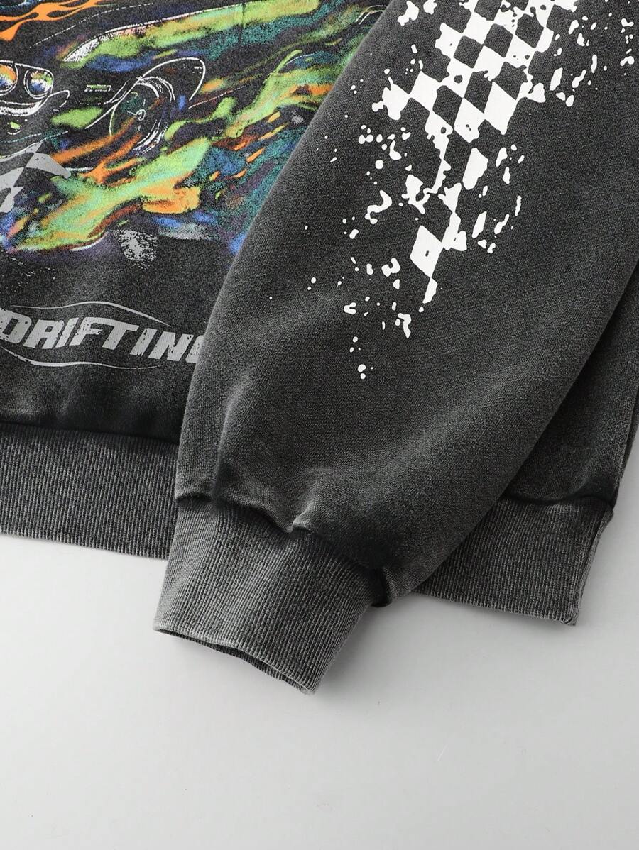 Men's Washed Vintage Graphic H - مراجعة Graphic Hoodie Streetwear وسعره