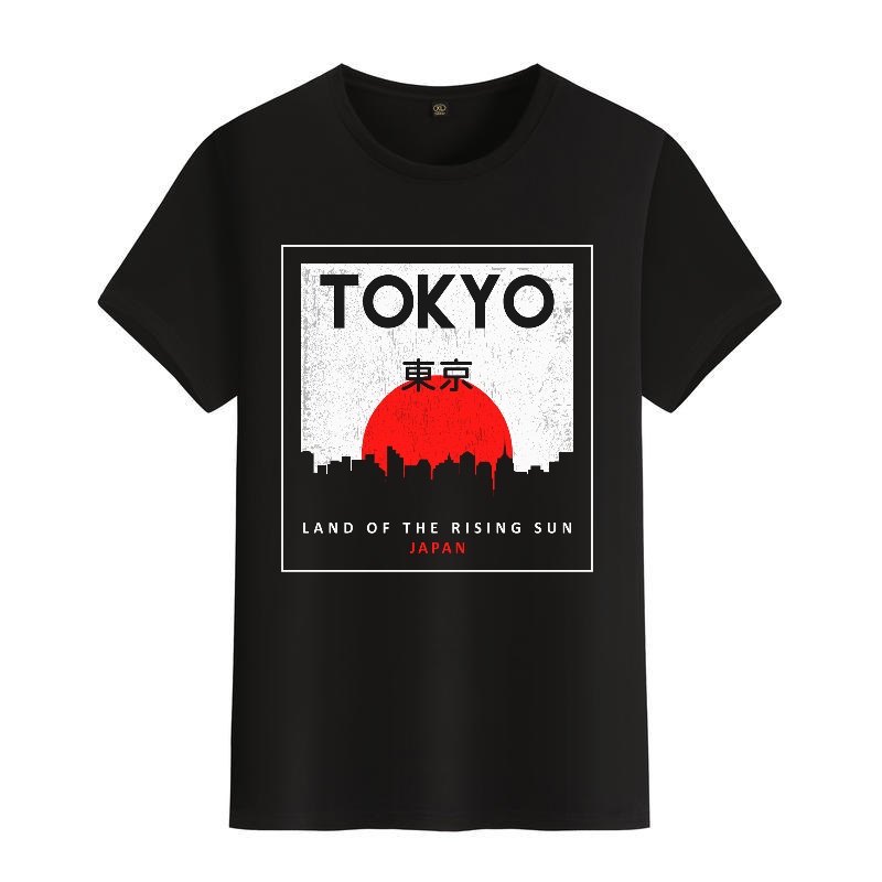 Men's Black Round-Neck Short-S - مراجعة Street Fashion Tokyo وسعره
