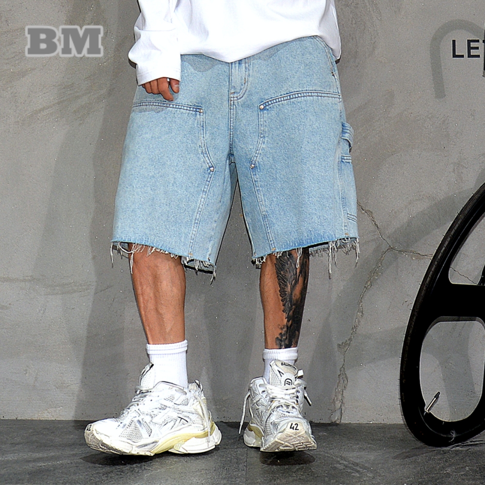 American Workwear Denim Shorts - مراجعة Street Fashion Baggy وسعره