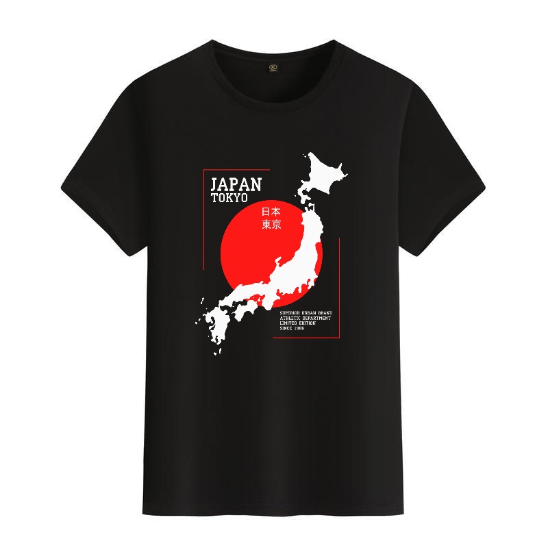 Men's Black Round-Neck Short-S - مراجعة Street Fashion Tokyo وسعره