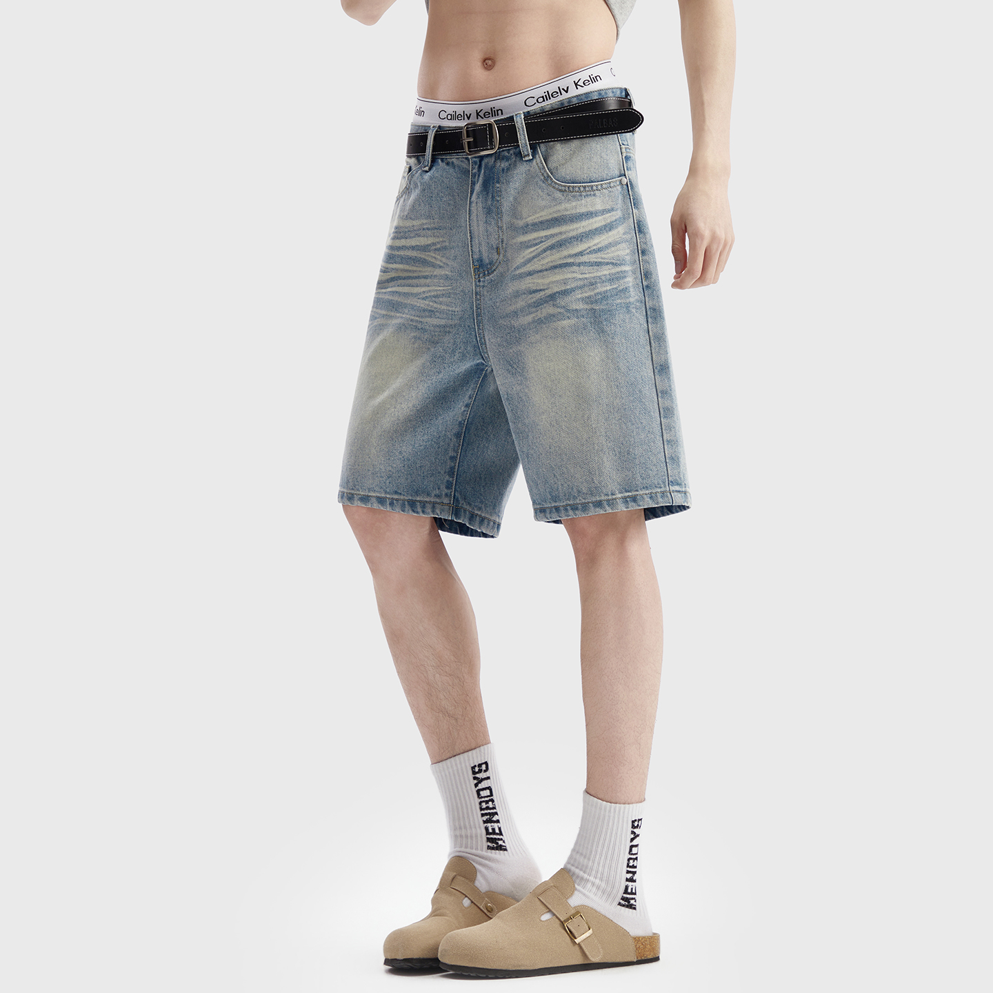 Vintage Washed Denim Shorts Me - مراجعة Street Fashion Baggy وسعره