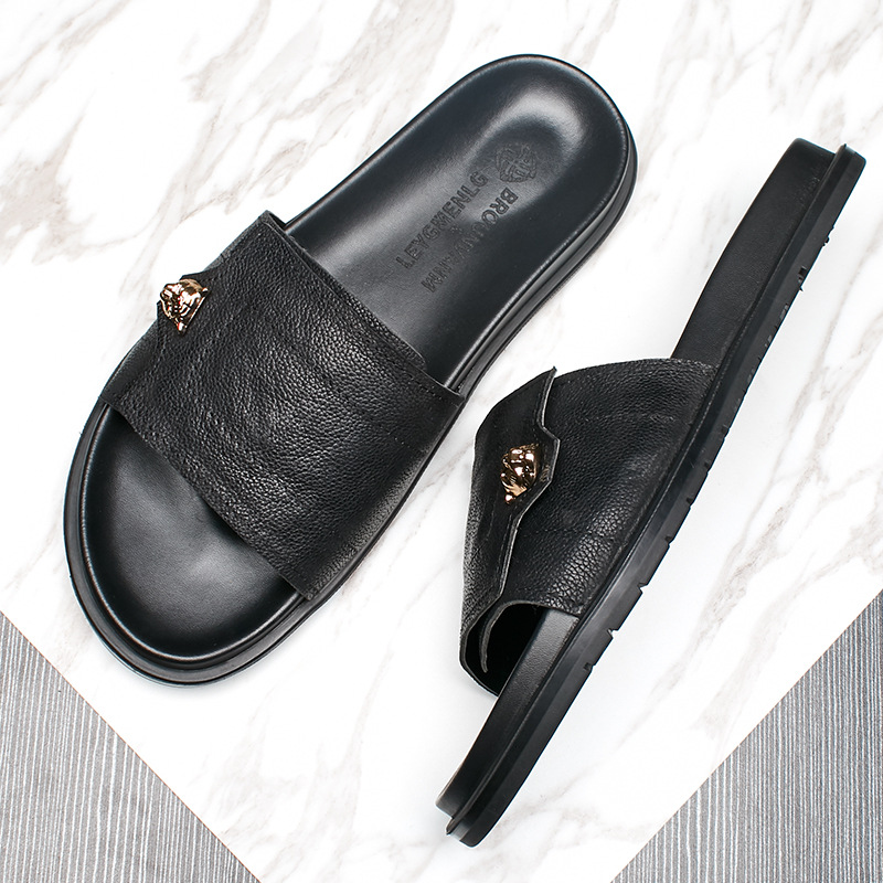 2025 New Genuine Leather Slipp - مراجعة Street Fashion Men 2025 وسعره