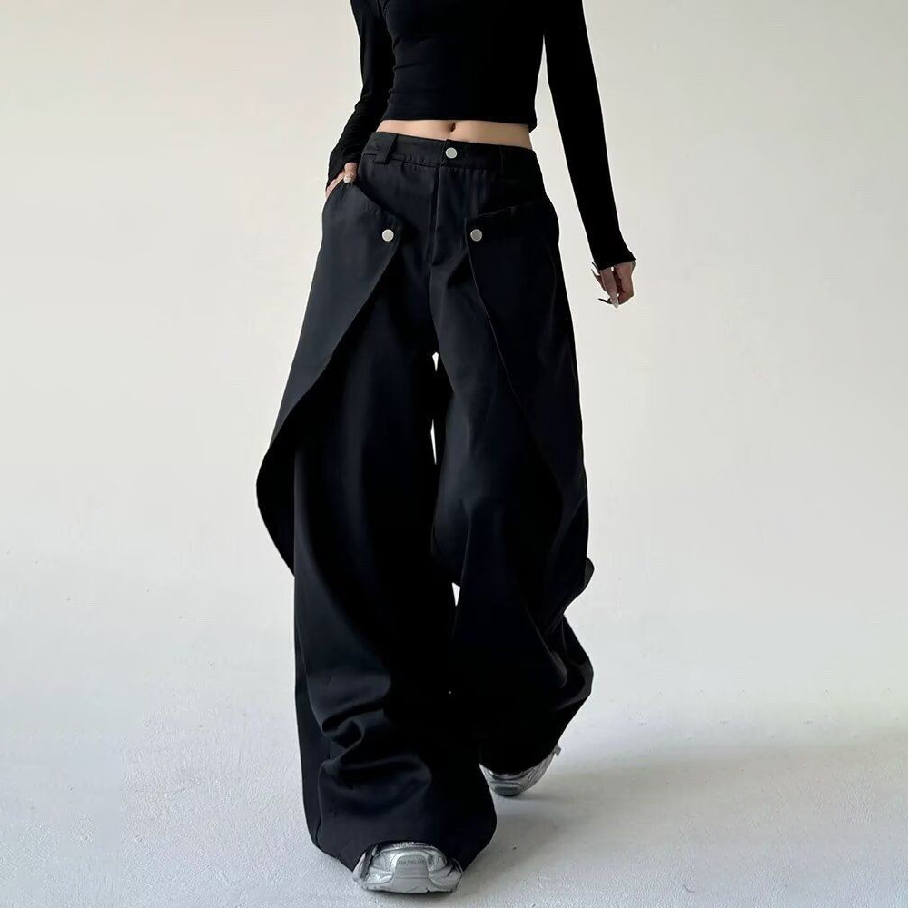 Mens Trousers Stitching Double - مراجعة Street Fashion Men 2025 وسعره