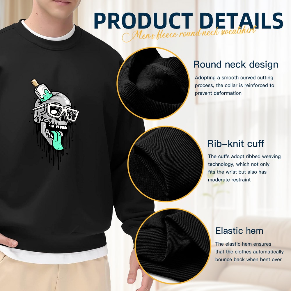 Men's Black Crew Neck Loose Sw - مراجعة Quirky Street Fashion وسعره