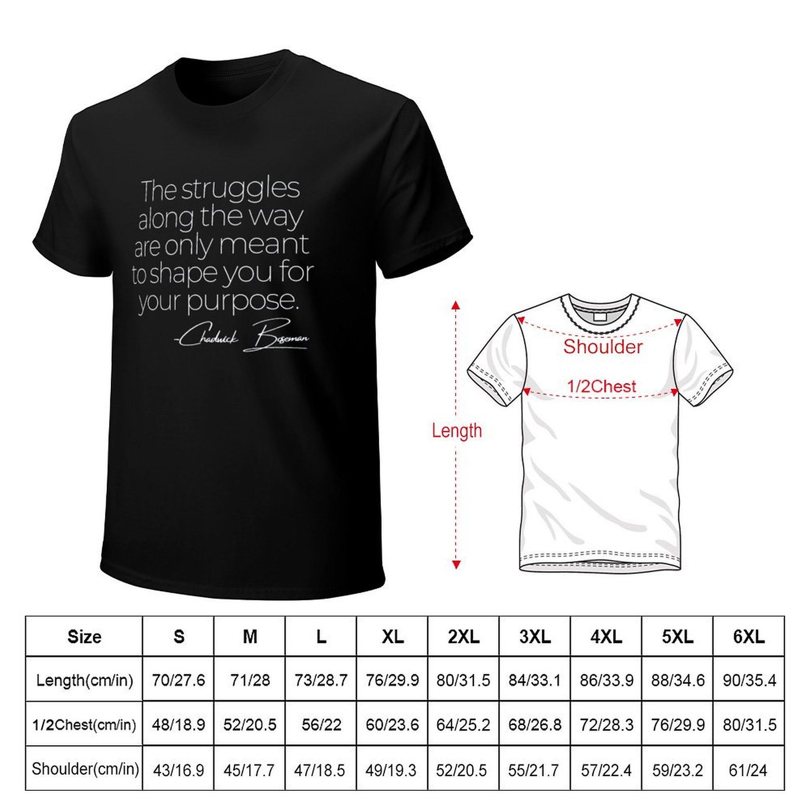 Chadwick Boseman Quote T-Shirt - مراجعة Street Fashion Quotes وسعره