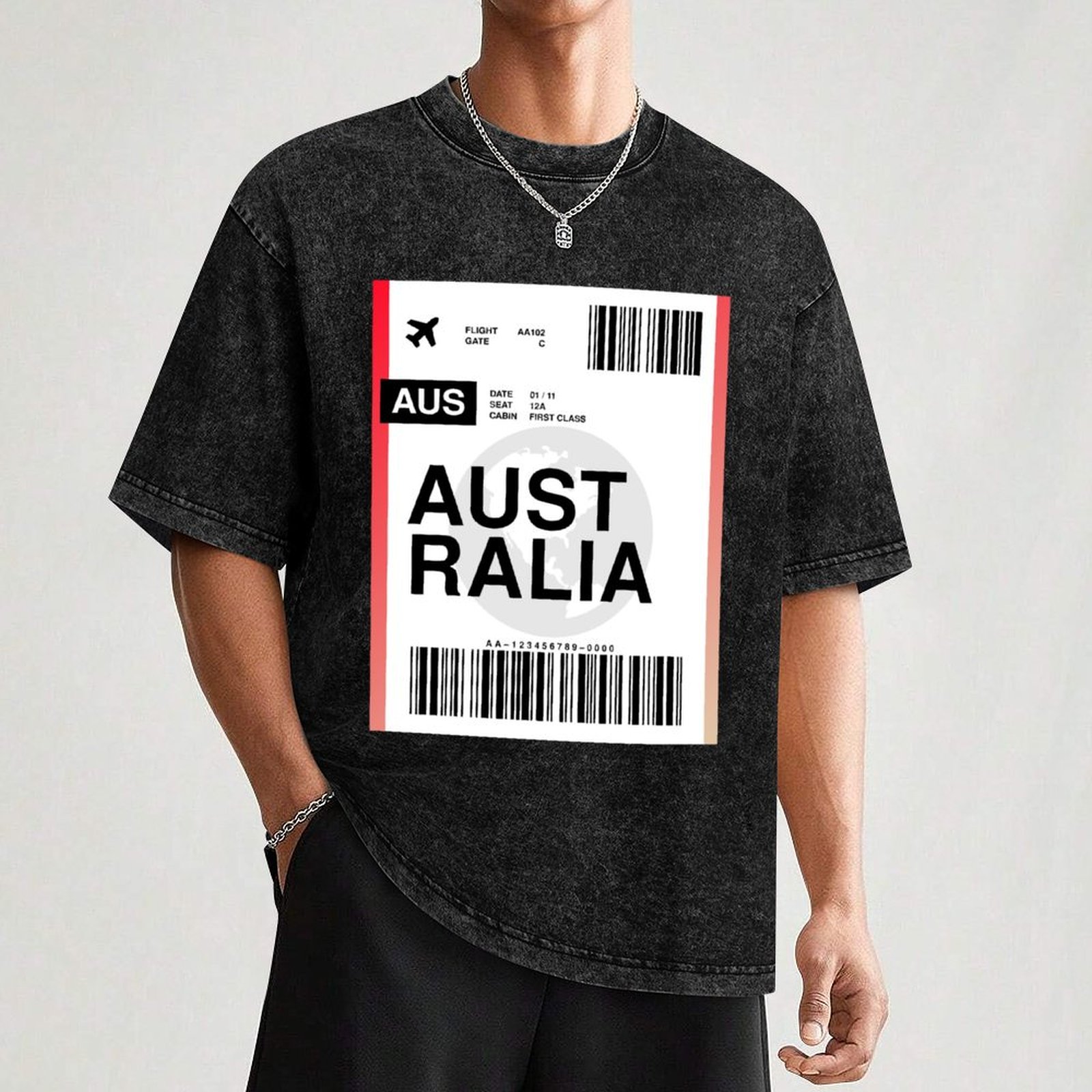 Australia Boarding Pass T-Shir - مراجعة Street Fashion Australia وسعره